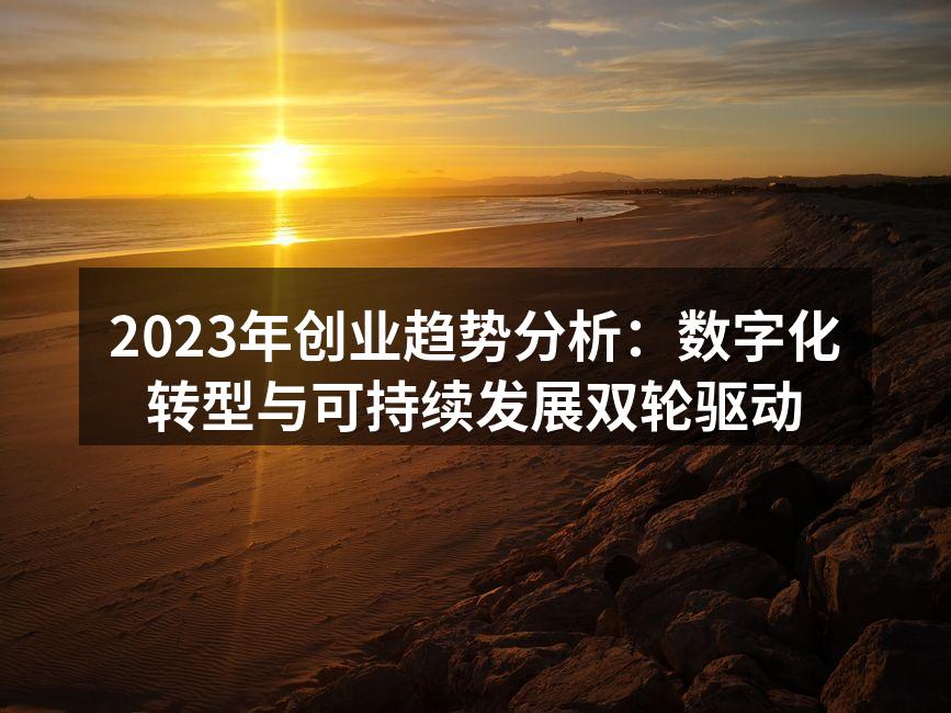 2023年创业趋势分析：数字化转型与可持续发展双轮驱动