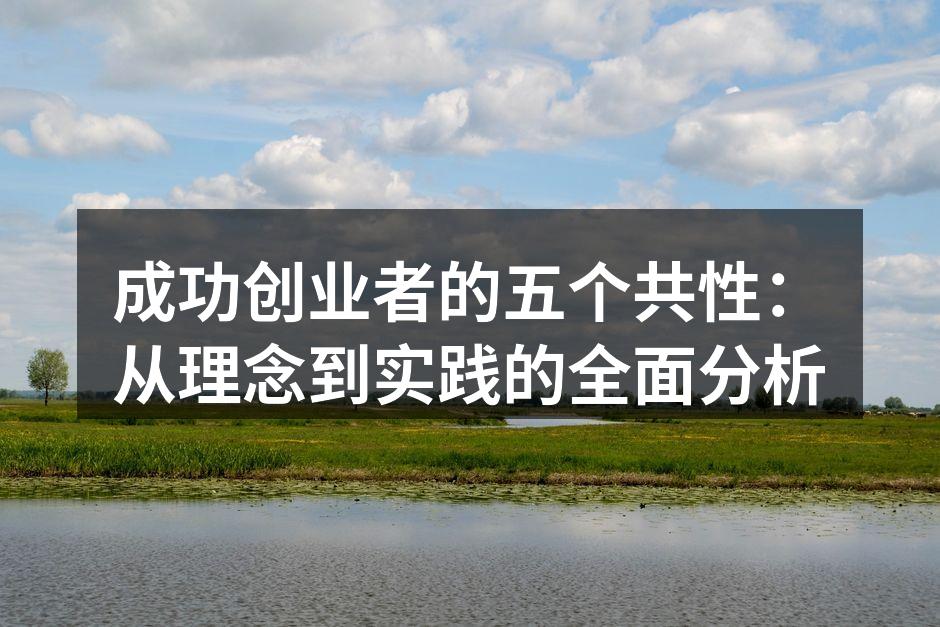 成功创业者的五个共性：从理念到实践的全面分析